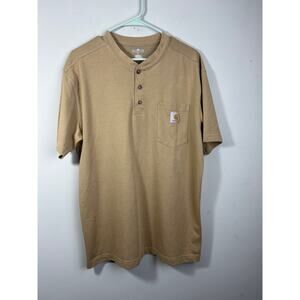 Carhartt Men's Loose Fit Heavyweight Short-Sleeve Pocket Henley T-Shirt Size L